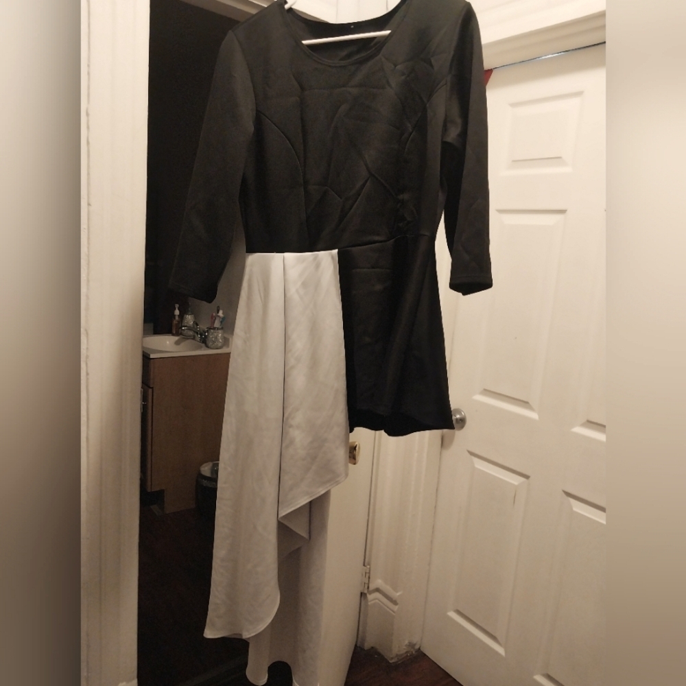 Elegant Black and White Women's High low top